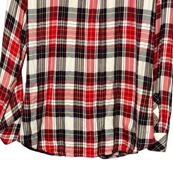 Rails Hunter Red Navy Plaid Super Soft Button Front Long Sleeve Flannel Shirt - Picture 6 of 10